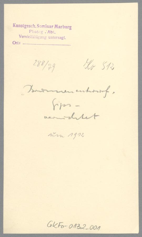 Brunnenentwurf mit liegender Frau II, 1914, Gips