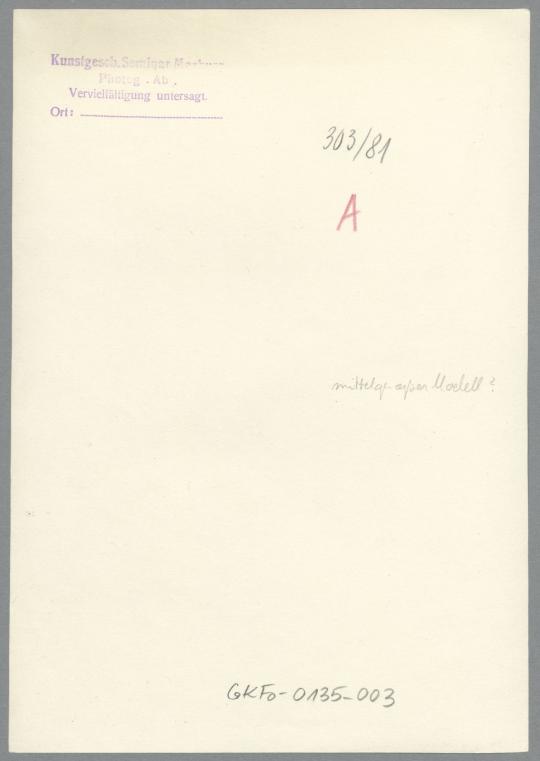 Brunnenentwurf Aufruf III, 1914/17, Gips