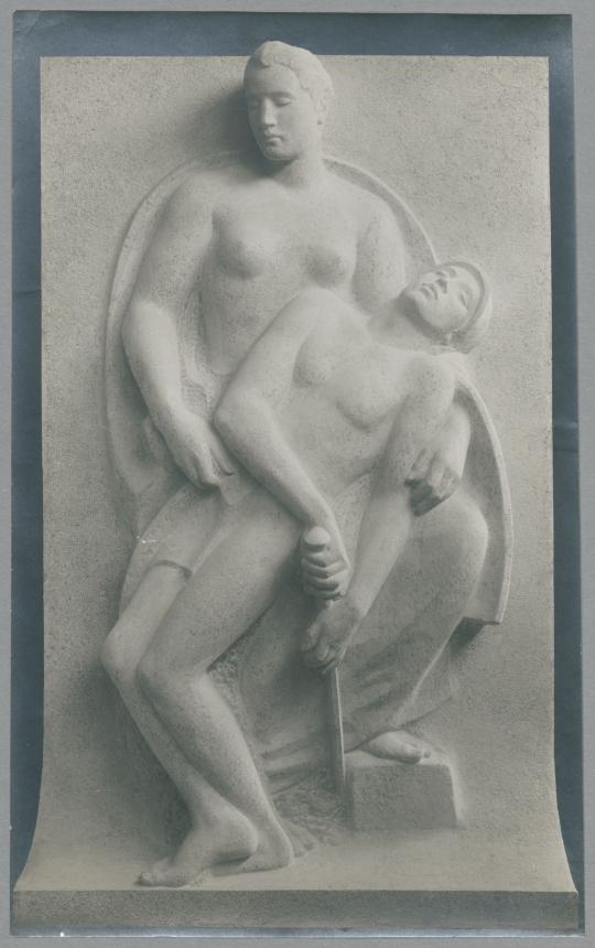 Kriegerdenkmal Eppeghem, großer Entwurf, 1916/18, Gips