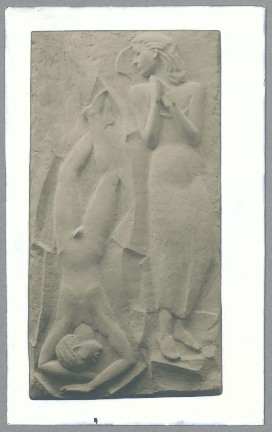Grabrelief, vermutlich 1919, Gips
