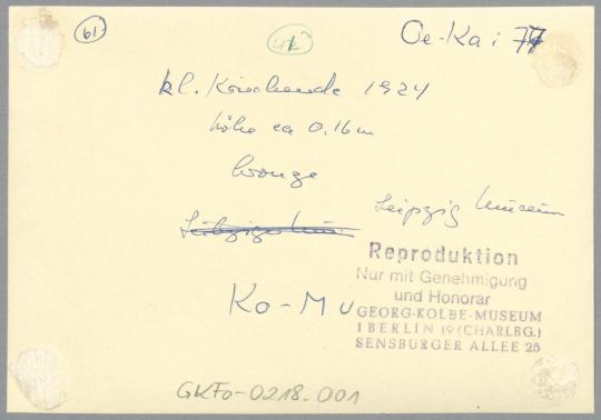 Kriechende, 1922, Gips, farbig gefasst