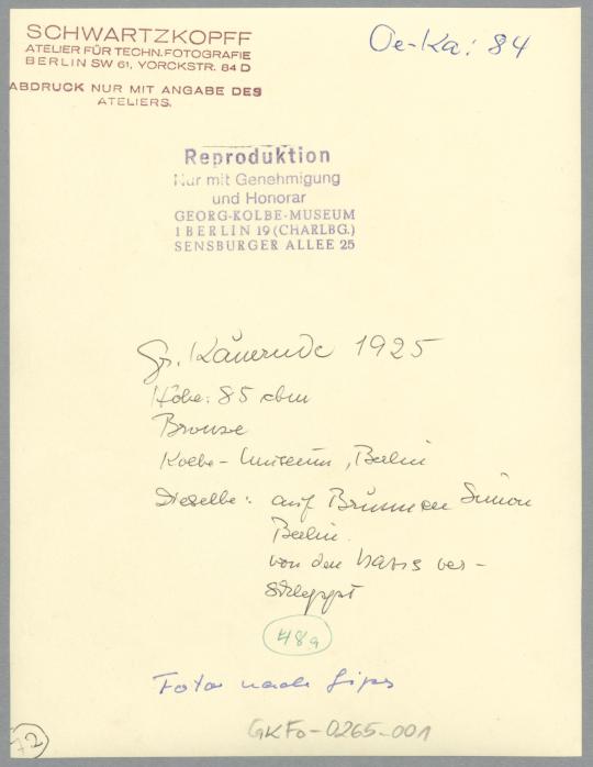 Kauernde, 1925, Gips
