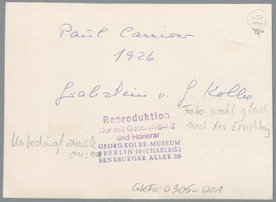 Grabmal Paul Cassirer, 1926, Stein