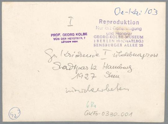 Kriechende I, 1926/27, Kalkstein