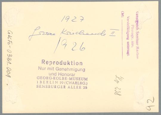 Kriechende II, 1926/27, Kalkstein