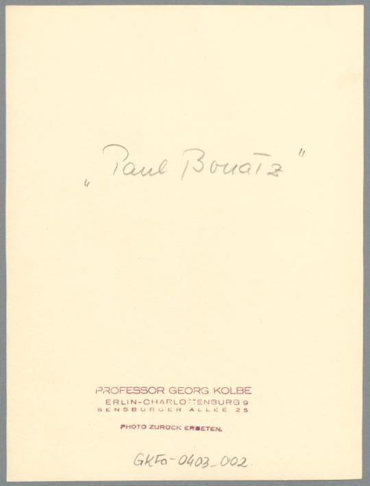 Porträt Paul Bonatz, 1930, Bronze