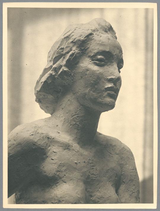 Heine-Denkmal für Düsseldorf, Entwurf III, Variante ohne Tuch, Detail, 1931/32, Gips