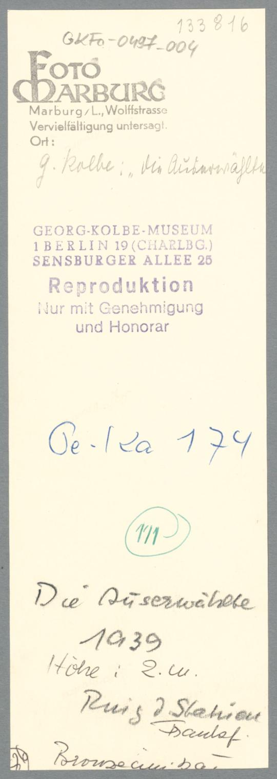 Die Auserwählte, 1939, Bronze