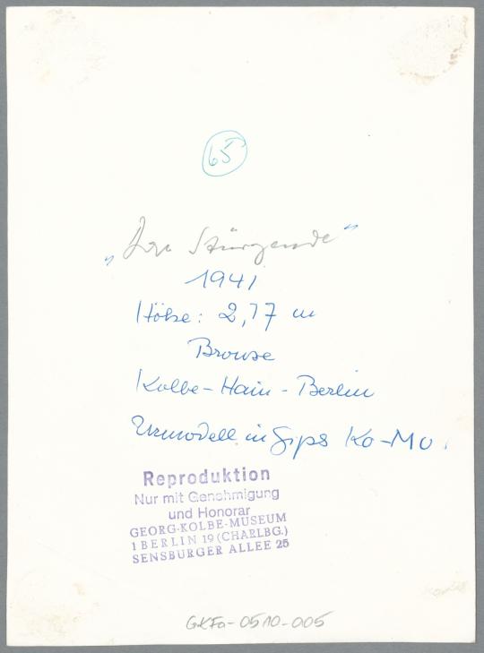 Stürzender, 1940/42, Gips
