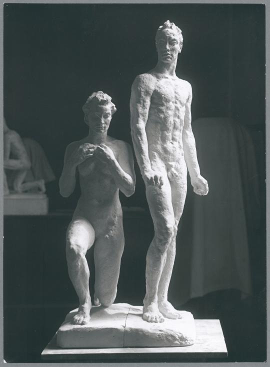 Menschenpaar, Entwurf, 1942, Gips