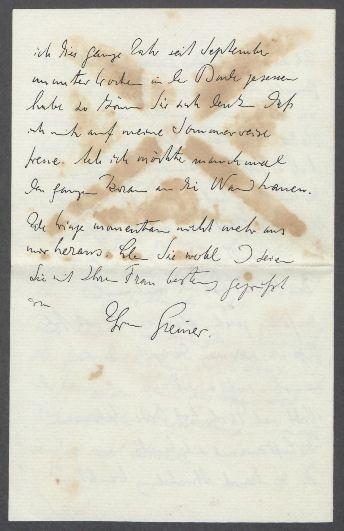Brief von Otto Greiner an Georg Kolbe
