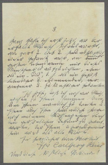 Brief von Carl Georg Heise an Georg Kolbe