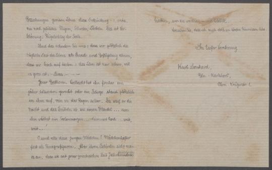 Brief von Kurt Leonhard an Georg Kolbe