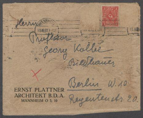 Brief von Ernst Plattner an Georg Kolbe