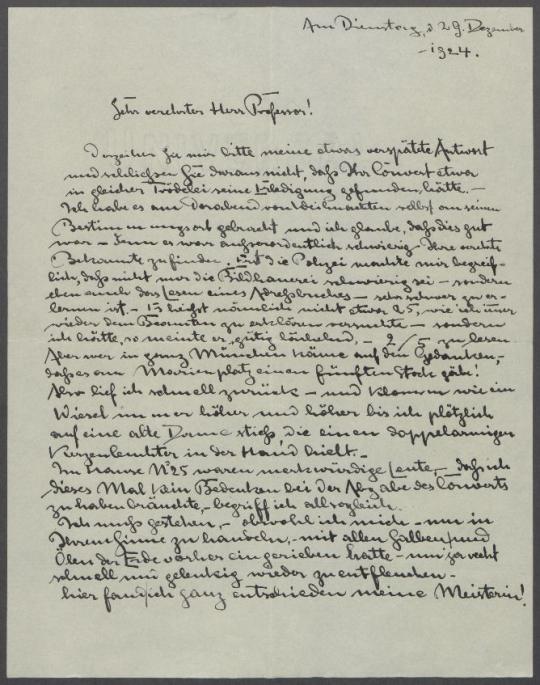 Brief von Karl Romeis an Georg Kolbe