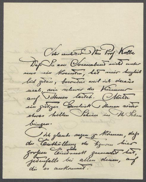 Brief von Fritz Schumacher an Georg Kolbe
