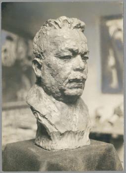 Porträt Friedrich Ebert, 1925, Gips mit Schellack überzogen