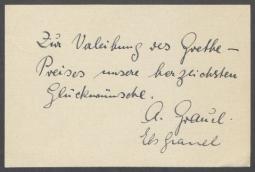 Brief von Anton Grauel und Els Grauel an Georg Kolbe