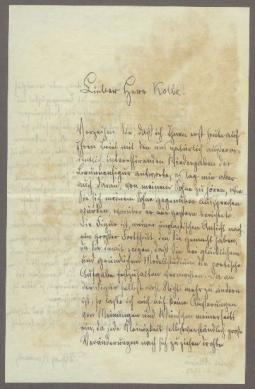 Brief von Ferdinand von Harrach an Georg Kolbe