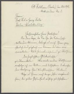 Brief von Kurt Kummer an Georg Kolbe