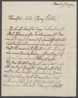 Brief von Gerhard Marcks an Georg Kolbe