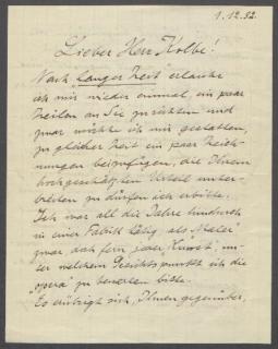 Brief von Jakob Renck an Georg Kolbe