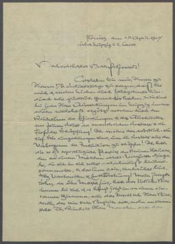 Brief von Walter Scharf an Georg Kolbe