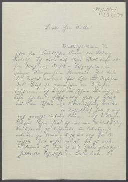 Brief von Günter von Scheven an Georg Kolbe