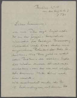 Brief von Georg Kolbe an Hermann Schmitt