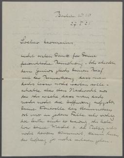 Brief von Georg Kolbe an Hermann Schmitt