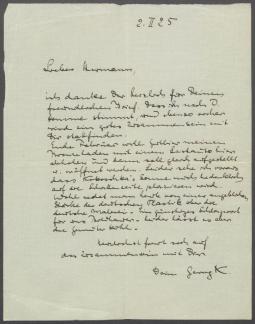 Brief von Georg Kolbe an Hermann Schmitt