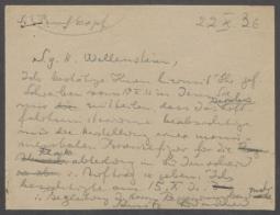 Brief von Georg Kolbe an Walter Wellenstein [Reichsluftfahrtministerium, Berlin]
