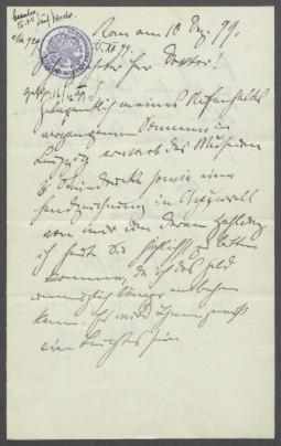 Brief von Georg Kolbe an Karl Julius Vogel [Städtisches Museum Leipzig]