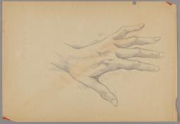 Skizze der linken Hand der Künstlerin