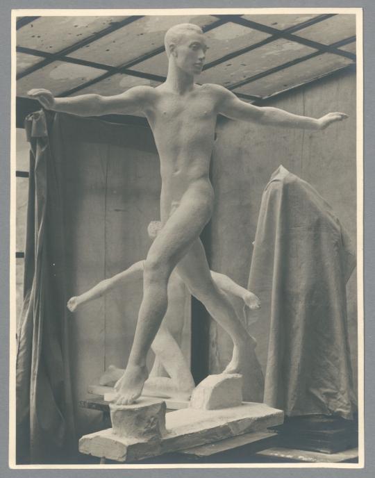 Entwurf für das Heine-Denkmal für Frankfurt am Main, männliche Figur, 1912/13, Gips