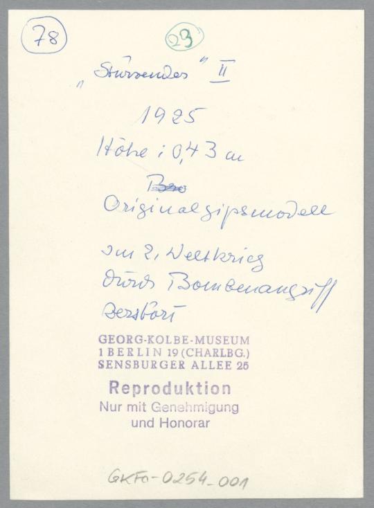 Stürzender II, 1924, Gips