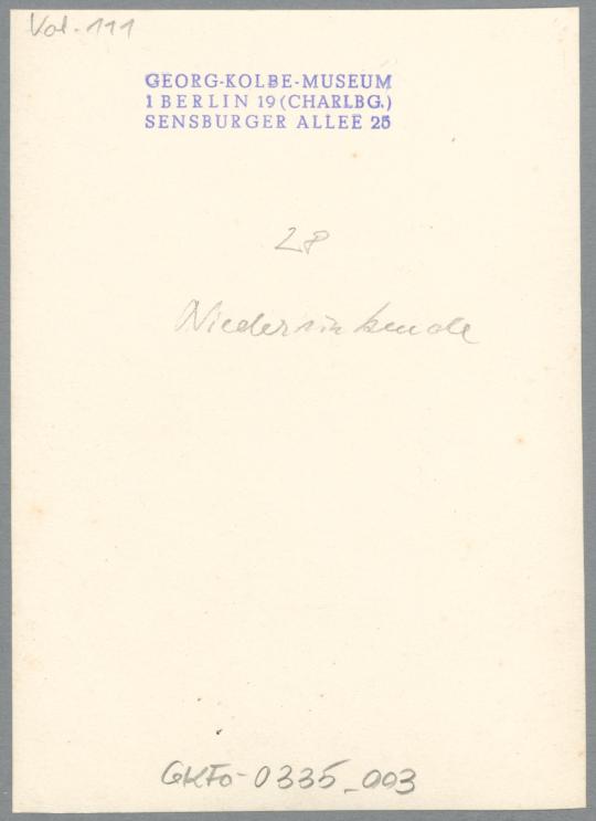 Niedersinkende, 1927, Steinguss