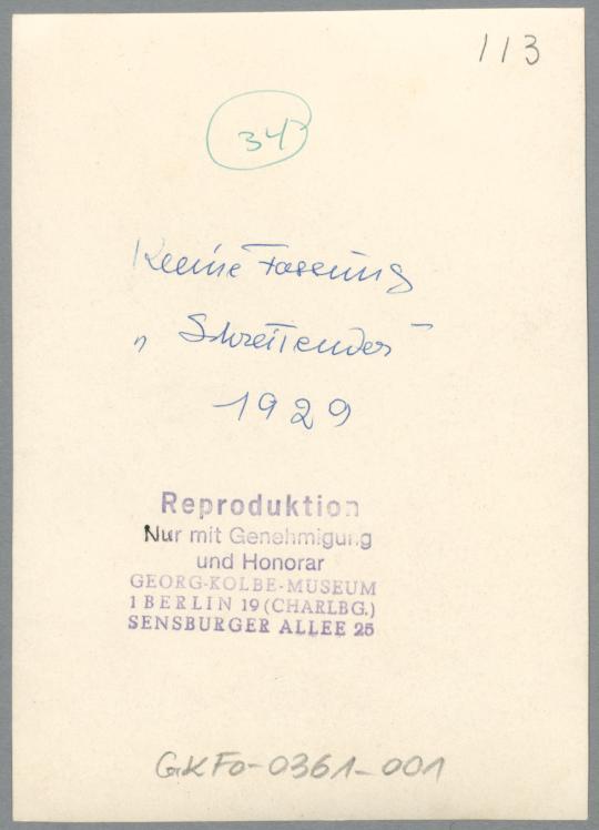 Schreitender, kleine Fassung, 1928, Gips