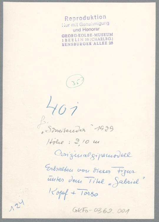 Schreitender, 1928, Gips