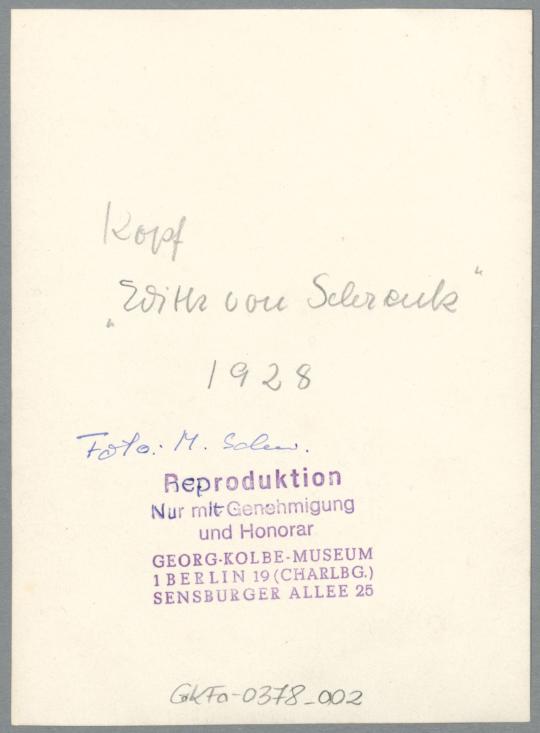 Porträt Edith von Schrenk, 1928, Gips