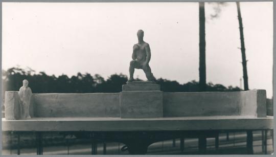 Architekturmodell für das Heine-Denkmal für Düsseldorf, Entwurf II, 1931/32, Gips
