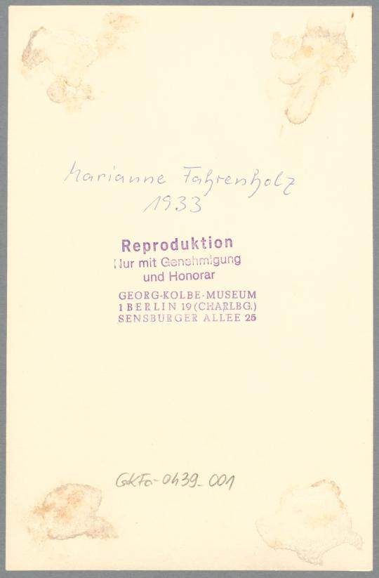 Porträt Marianne Farenholtz, 1933, Gips, farbig gefasst
