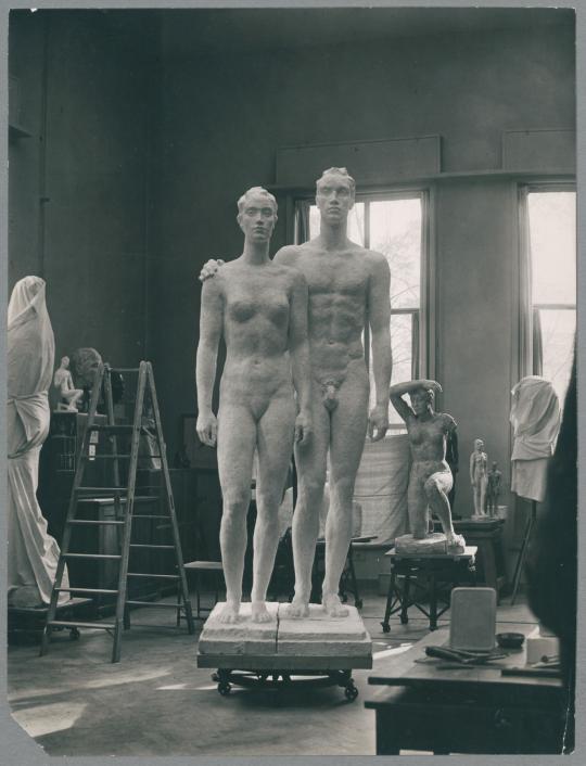 Menschenpaar, 1937, Gips