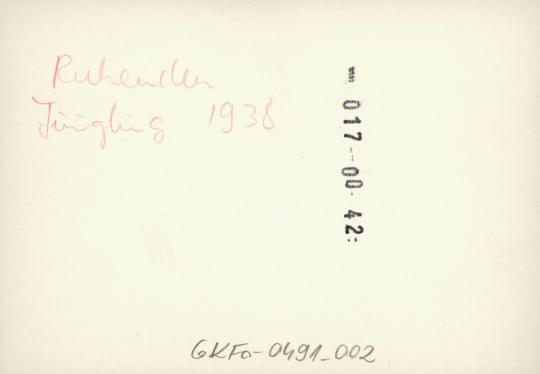 Ruhender Jüngling, 1938/39, Gips