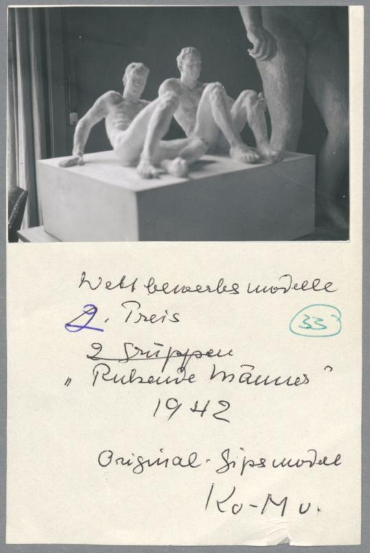Modell Ruhende Männer, 1939, Gips