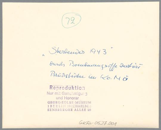 Sterbender, 1943, Gips