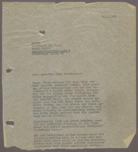 Briefwechsel zwischen Leo Habig und Georg Kolbe