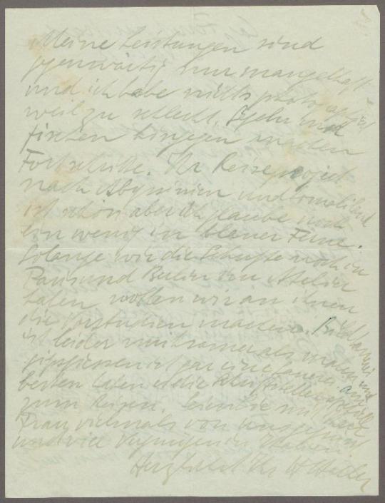 Brief von Hermann Haller an Georg Kolbe