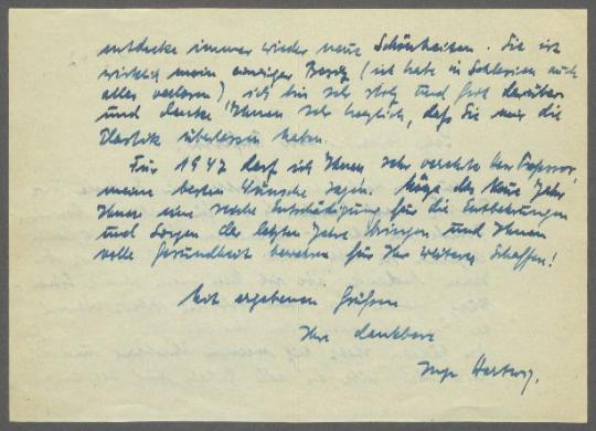 Brief von Ingeborg Hertwig an Georg Kolbe