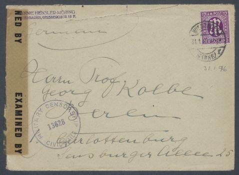 Brief von Annie Hensler-Möring an Georg Kolbe